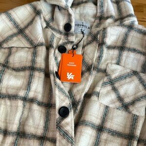 Medium YoungLA Men's Long Sleeve Hooded Flannel NWT